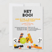 Hedendaagse Hey Boo Kinder Halloween Party Uitnodi Kaart (Voorkant)
