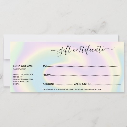 hedendaagse holografische feestdag met girale midd (Achterkant)