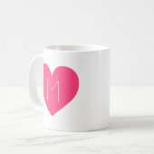 Hedendaagse Hot Pink Heart Monogram Mok (Voorkant links)