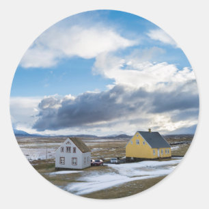 Hedendaagse huizen ronde sticker