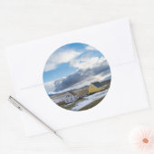 Hedendaagse huizen ronde sticker (Envelop)