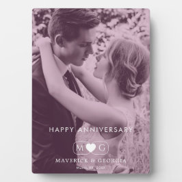 Hedendaagse Huwelijksjubileum Plaquette met Tafel Fotoplaat