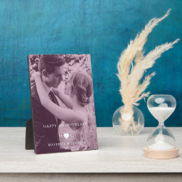 Hedendaagse Huwelijksjubileum Plaquette met Tafel Fotoplaat