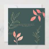 Hedendaagse HUWELIJKSVERJAARDAG Koraal Turquoise Kaart (Achterkant)