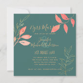 Hedendaagse HUWELIJKSVERJAARDAG Koraal Turquoise Kaart (Voorkant)