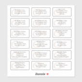 Hedendaagse individuele gastnaamadressen sticker (Vel)