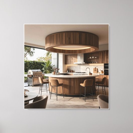 Hedendaagse ingebouwde Grillounge Canvas Afdruk (Voorkant)