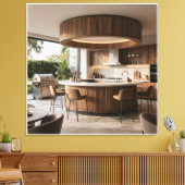 Hedendaagse ingebouwde Grillounge Canvas Afdruk (Insitu (Woonkamer))