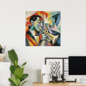 Hedendaagse jazzmuzikant poster (Thuiskantoor)