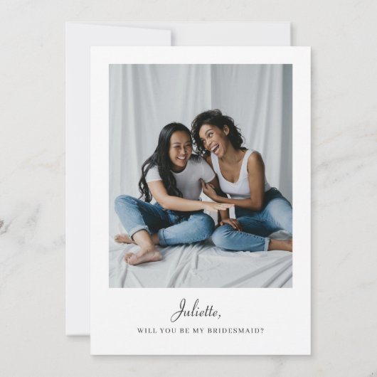 Hedendaagse kalender bruidsmeisje vraag foto kaart (Achterkant)