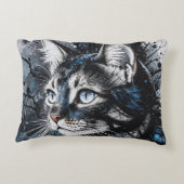 Hedendaagse kat accent kussen (Achterkant)