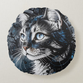 Hedendaagse kat rond kussen
