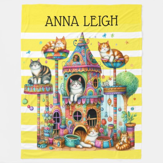 Hedendaagse katten fleece deken (Voorkant)