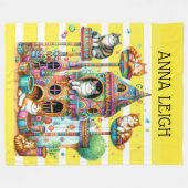 Hedendaagse katten fleece deken (Voorkant (Horizontaal))