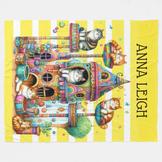 Hedendaagse katten fleece deken (Voorkant (Horizontaal))