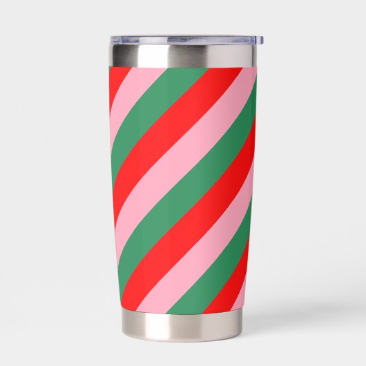 Hedendaagse Kerst Candy Strepen Geïsoleerde Drinkbeker (Links)
