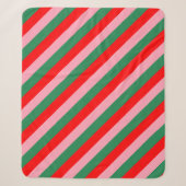 Hedendaagse Kerst Candy Strepen Sherpa Deken (Voorkant)