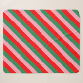 Hedendaagse Kerst Candy Strepen Sherpa Deken (Voorkant (horizontaal))
