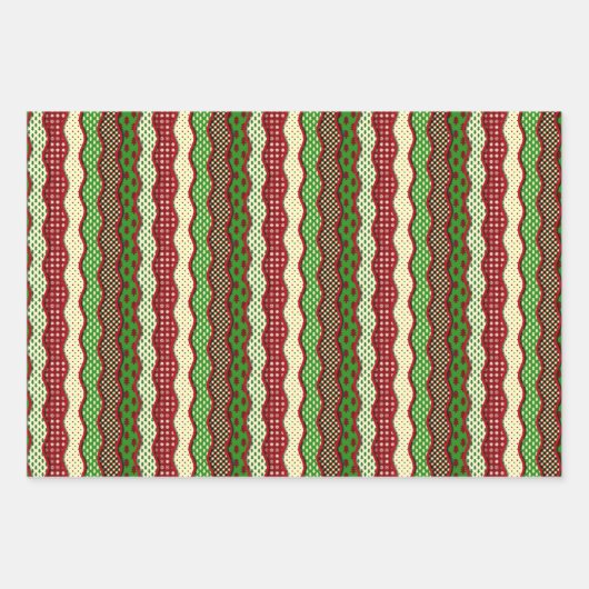 Hedendaagse kerst en quilt thema inpakpapier vel (Voorkant 3)