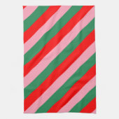 Hedendaagse Kerst Kerststrips Theedoek (Verticaal)