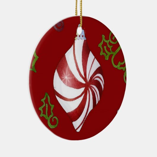 Hedendaagse Kerst Pepermunt Snoep Ornament (Rechts)