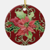 Hedendaagse kerst Poinsettia Ornament (Voorkant)