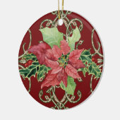 Hedendaagse kerst Poinsettia Ornament (Links)