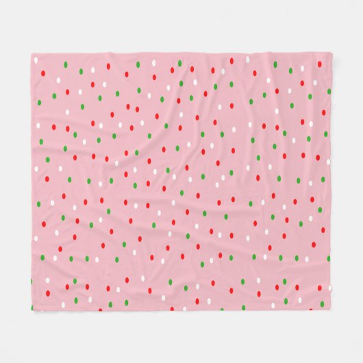 Hedendaagse kerst Polka Dots Fleece Deken (Voorkant (Horizontaal))
