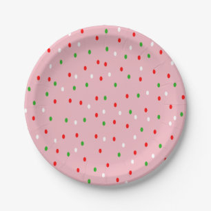 Hedendaagse kerst Polka Dots Papieren Bordje