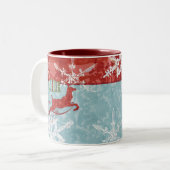 Hedendaagse kerst rendier Noel Coffee Cup Tweekleurige Koffiemok (Voorkant links)
