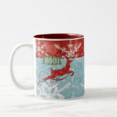 Hedendaagse kerst rendier Noel Coffee Cup Tweekleurige Koffiemok (Links)