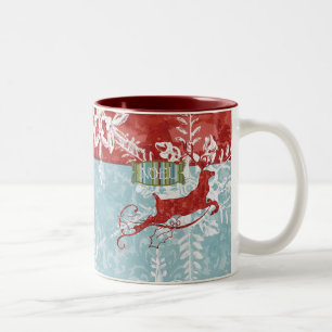 Hedendaagse kerst rendier Noel Coffee Cup Tweekleurige Koffiemok