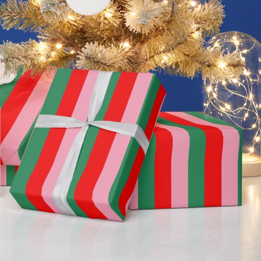 Hedendaagse Kerst Strepen Cadeaupapier (Feestdagen)