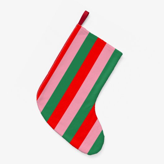 Hedendaagse Kerst Strepen Kleine Kerstsok (Voorkant (Hangend))