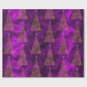 Hedendaagse kerstbomen op Paarse kerst Cadeaupapier (Vlak)
