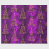 Hedendaagse kerstbomen op Paarse kerst Cadeaupapier (Vlak)