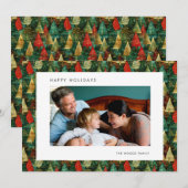 Hedendaagse kerstbomen Patroon Foto Happy Feestdagenkaart (Voorkant / Achterkant)
