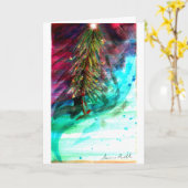 Hedendaagse kerstboom buitenlucht kaart (Gele Bloem)