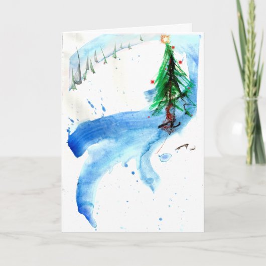 Hedendaagse kerstboom in een Zee van bomen Kaart (Voorkant)
