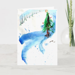 Hedendaagse kerstboom in een Zee van bomen Kaart