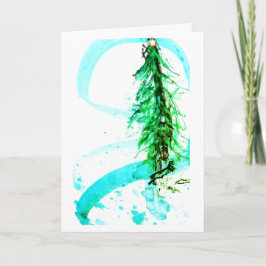 Hedendaagse kerstboom ster sneeuwlichten kaart