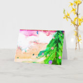 Hedendaagse kerstboomvakantie kaart (Gele Bloem)