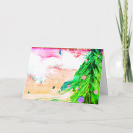 Hedendaagse kerstboomvakantie kaart