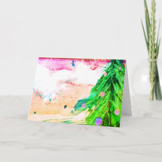 Hedendaagse kerstboomvakantie kaart (Voorkant)