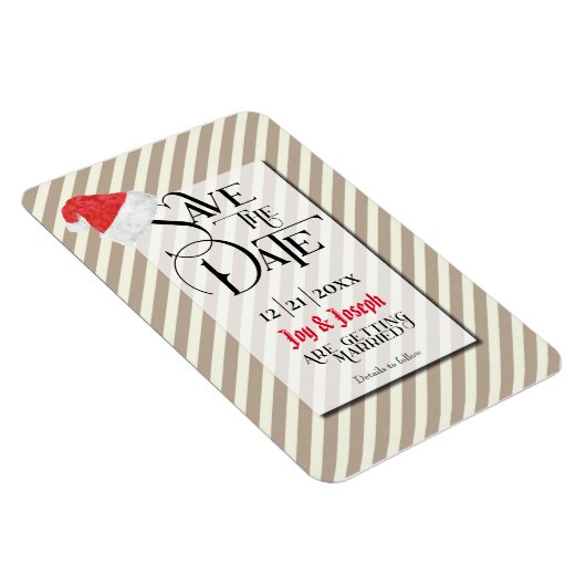 Hedendaagse kerstbruiloft met Red Santa Hat Magneet (Rechterzijde)