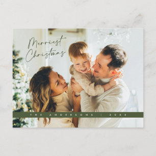 Hedendaagse kerstgroet, familiefoto briefkaart