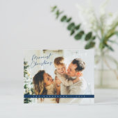 Hedendaagse kerstgroet, familiefoto briefkaart (Staand voorkant)