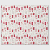 Hedendaagse kerstinrichting cadeaupapier (Vlak)