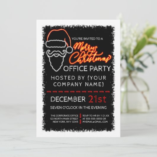 Hedendaagse Kerstman verlicht met moderne neon rod Kaart (Staand voorkant)