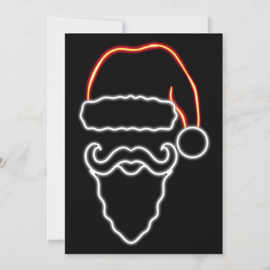 Hedendaagse Kerstman verlicht met moderne neon rod Kaart (Achterkant)